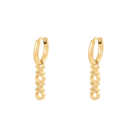 Oorringetjes XOXO - Stainless steel goudkleurig