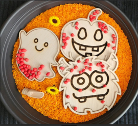 Vulvormen halloween monster set voor speelrijst, macaronie of kikkererwten