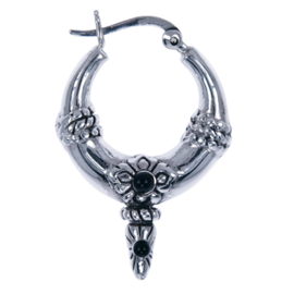 Oorringetjes Onyx - 925 zilver