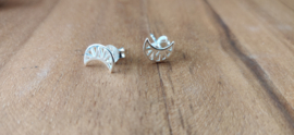 Oorknopjes Geo moon - 925 zilver