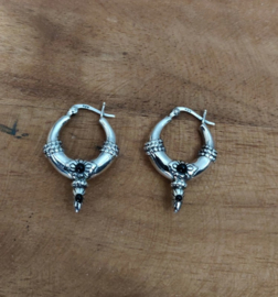 Oorringetjes Onyx - 925 zilver