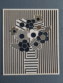 Flowers on the wall - Houten schilderij