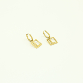 Oorringetjes L - Stainless steel goud