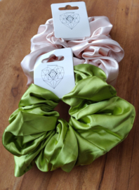 Scrunchie XL zijde groen