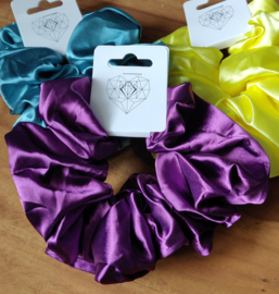 Scrunchie XL zijde paars