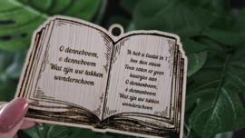Gepersonaliseerde kerstballen hout O denneboom