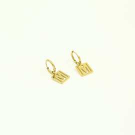 Oorringetjes M - Stainless steel goud