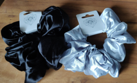 Scrunchie XL zijde zwart