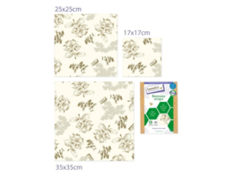 Bijenwasdoeken Set - Small, Medium en Large - Flower print (3 st)
