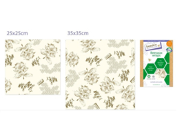Beeswax Cloth Set - Medium and Large - Flower print (2 pcs)
