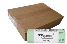 NIEUW: Voordeelpak: 40 x esenol Composteerbare afvalzakken 30 liter (40 x 10 st)