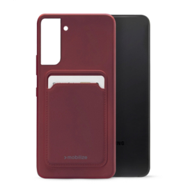 Mobilize Rubber Gelly Card Case Samsung Galaxy S22 5G Matt Bordeaux