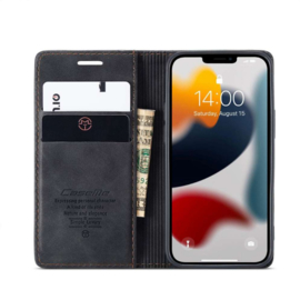 CASEMANIA iPhone 13 Retro Wallet Case - Black