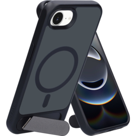 Mobiparts Hardcover Apple iPhone 17e/16e with Stand Function Satin Black (Magsafe Compatible)
