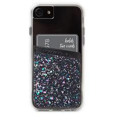 Case-Mate pashouder - Zwart/Glitter