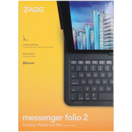 ZAGG Messenger Folio 2 Keyboard Case voor de Apple iPad 9 (2021) 10.2 inch / iPad 8 (2020) 10.2 inch / iPad 7 (2019) 10.2 inch - QWERTY / NL - Grijs