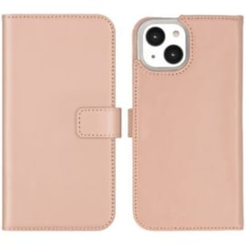 Selencia Real Leather Book Case Apple Iphone 14 Dusty Pink