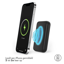 Accezz MagSafe Powerbank - 5000 mAh - Draadloze powerbank met ringhouder - Zwart