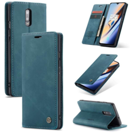 CASEME OnePlus 7 Retro Wallet Case - Blue