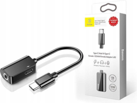 Baseus USB-C naar Jack AUX 3.5 + USB Type C adapter voor muziek en opladen in één