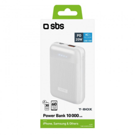 SBS Power Delivery 20W 10,000 mAh power bank, white