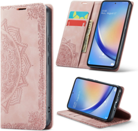 Casemania Book Case Mandala Samsung A14 Salmon Pink