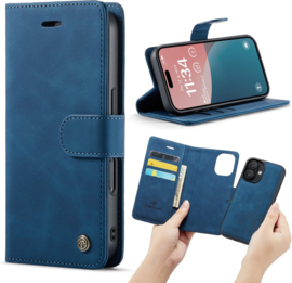 casemania book case 2 in 1 blauw voor iPhone 16