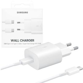 Samsung 25W Wall charger + cable - USB-C - Wit bulk
