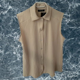 Mouwloze blouse creme