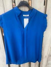 licht transparante blauwe blouse