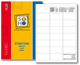 Etiketten A4 64 x 33,8mm 10 vel à 24 stuks