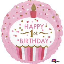 Happy 1st Birthday - roze - Standard