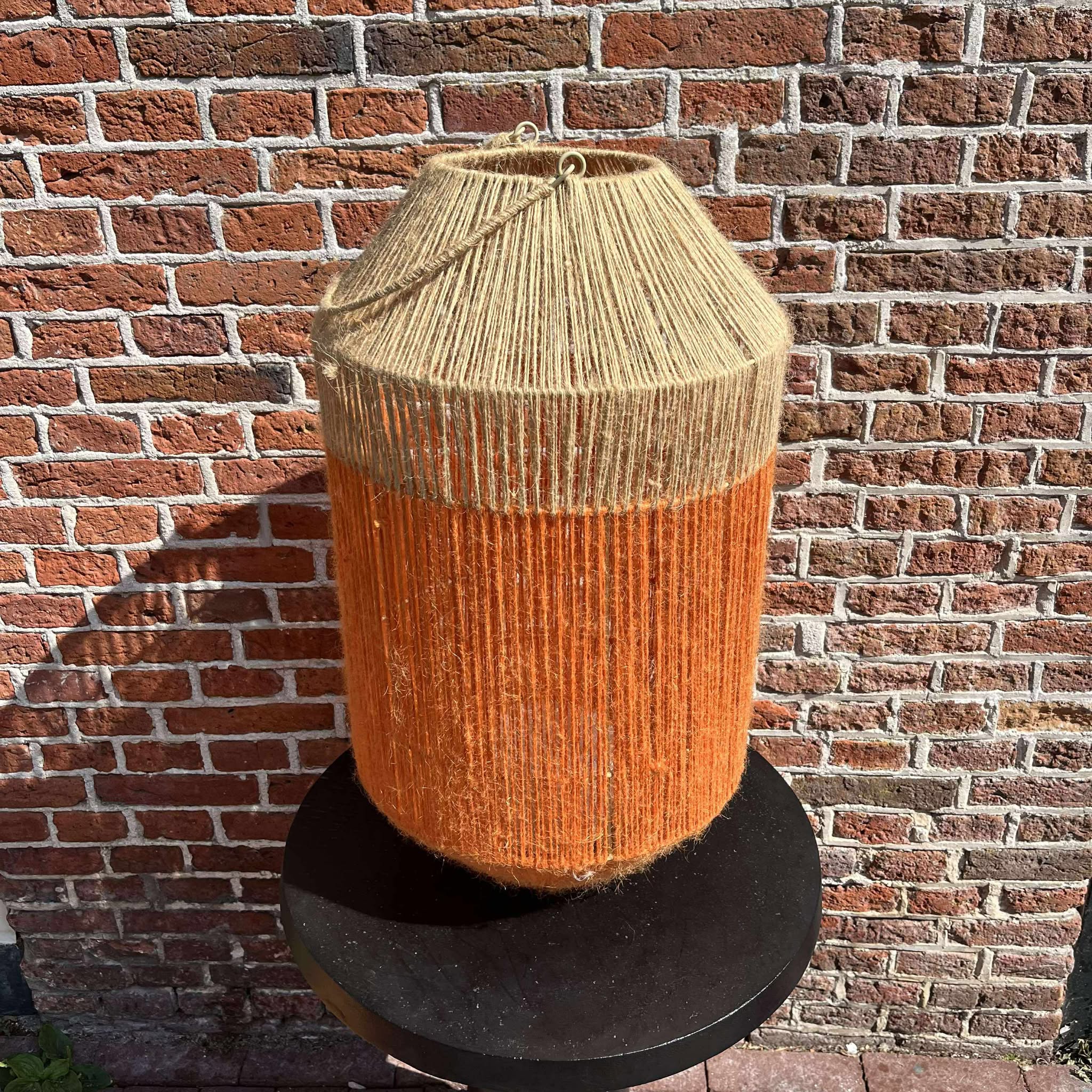 Lantaarn Jute 60x35cm (oranje-naturel)