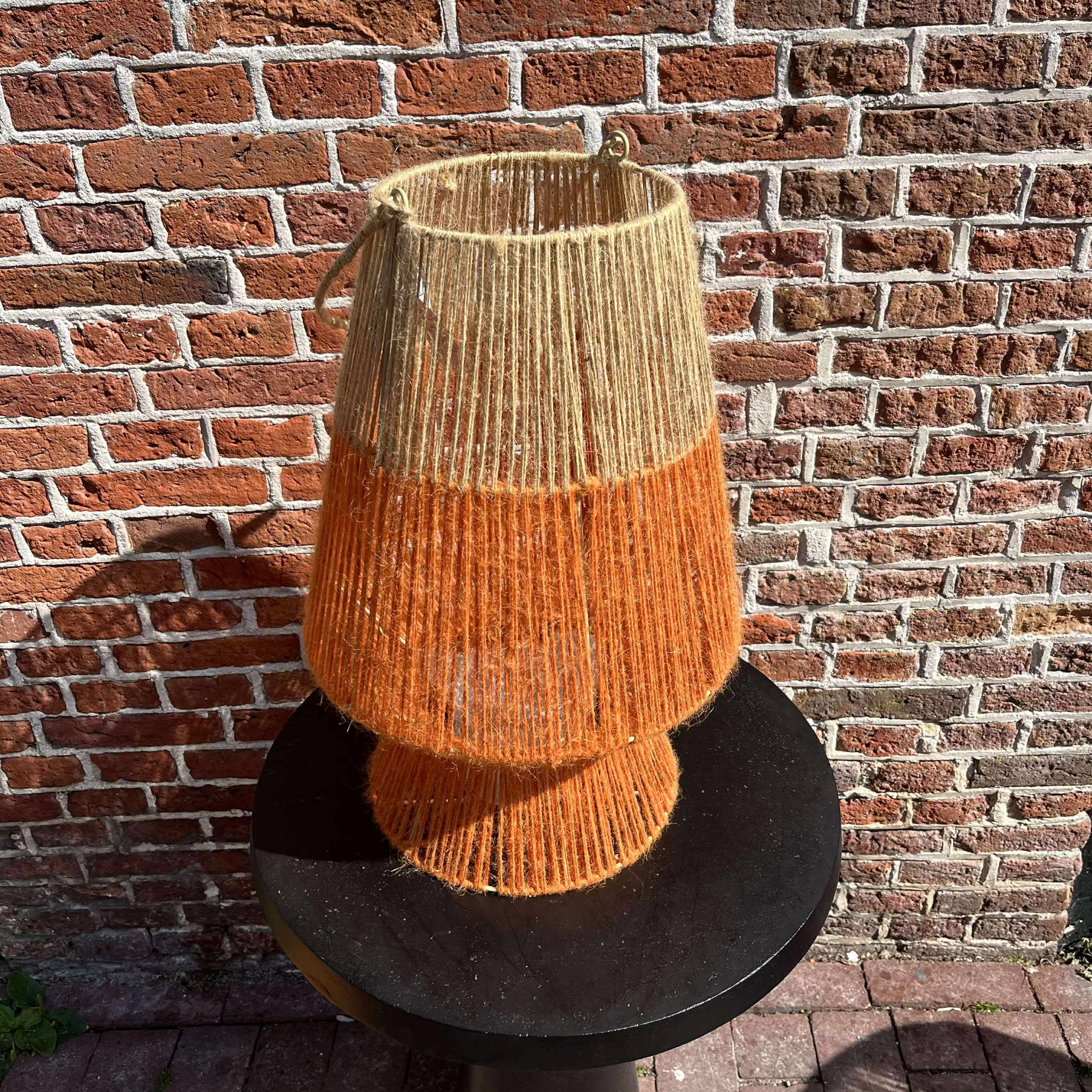 Lantaarn Jute 50x26cm (oranje-naturel)
