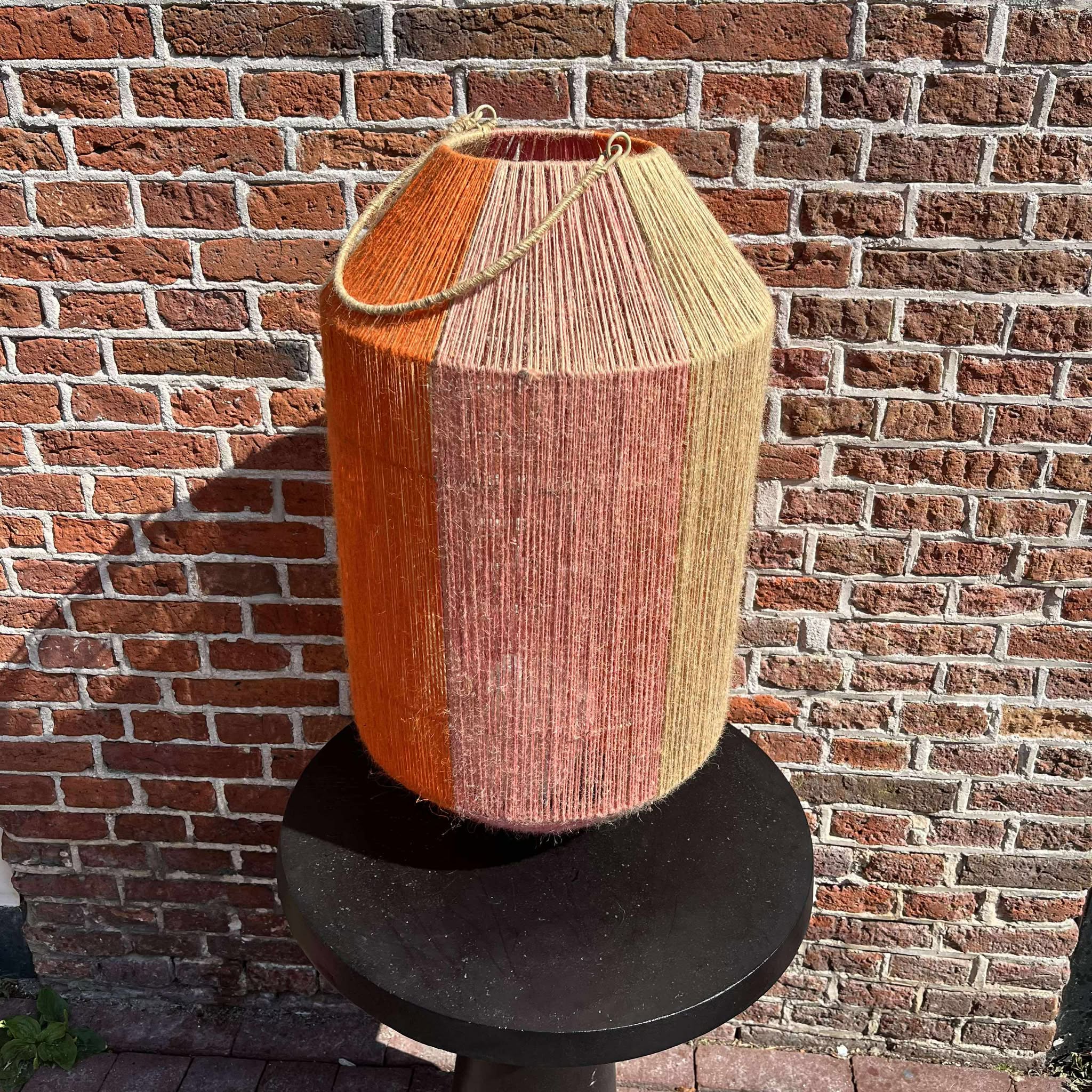 Lantaarn Jute 60x35cm (roze-oranje-naturel)
