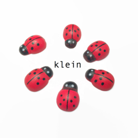 Houten magneten van rood lieveheersbeestje (klein), set van 6 dieren koelkastmagneten