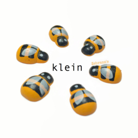 Houten magneten van geel bijtje (klein), set van 6 dieren koelkastmagneten