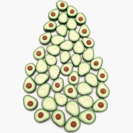 Avocado oorknopjes, handgemaakt van klei (met rvs oorstekers)