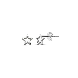 ZILVEREN STERLING 6 MM STER GEOXIDEERDE OORBELLEN