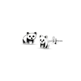 ZILVEREN BABY PANDA KINDEROORBELLEN