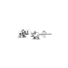 ZILVEREN STERLING 925 OLIFANT GEOXIDEERDE OORBELLEN