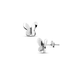 925 SILVER BUTTERFLY OXIDIZED STUD EARRINGS