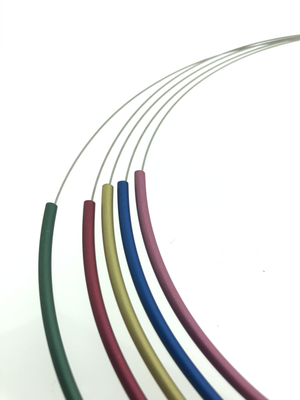 Handgemaakt collier 5 strengen multicolor
