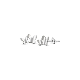 SILVER OXIDIZED TWIN BUTTERFLY EAR STUDS