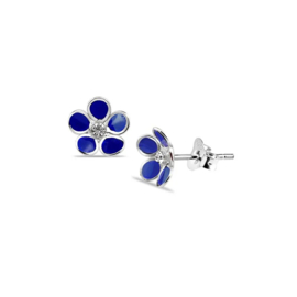 Zilveren geëmailleerde rode bloemmotief kinderoorbellen  Dit zijn mooie oorbellen voor kinderen van 925 sterlingzilver met een rode bloem en emaillemotief. Ze zijn verkrijgbaar in de kleur rood en gemaakt van 925 sterlingzilver. Ze zijn 7 mm breed en wege