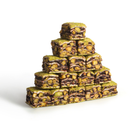 Turkish Delight Chocolade Baklava met Pistache (6 blokjes)