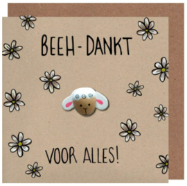 Kaart + Enveloppe: Beeh-Dankt voor Alles!