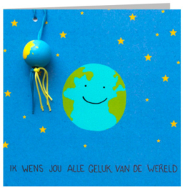Kaart + Enveloppe: Ik Wens jouw alle Geluk van de Wereld