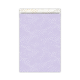 Cadeauzakje lila wit dots - 5 stuks