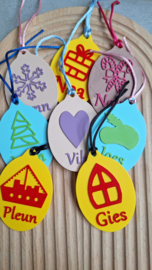 Label met naam + symbool feestdagen